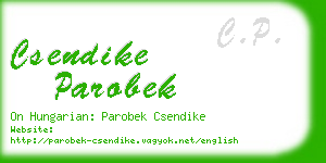 csendike parobek business card